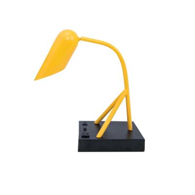 Lampe de bureau en métal jaune Gemini Motel 6