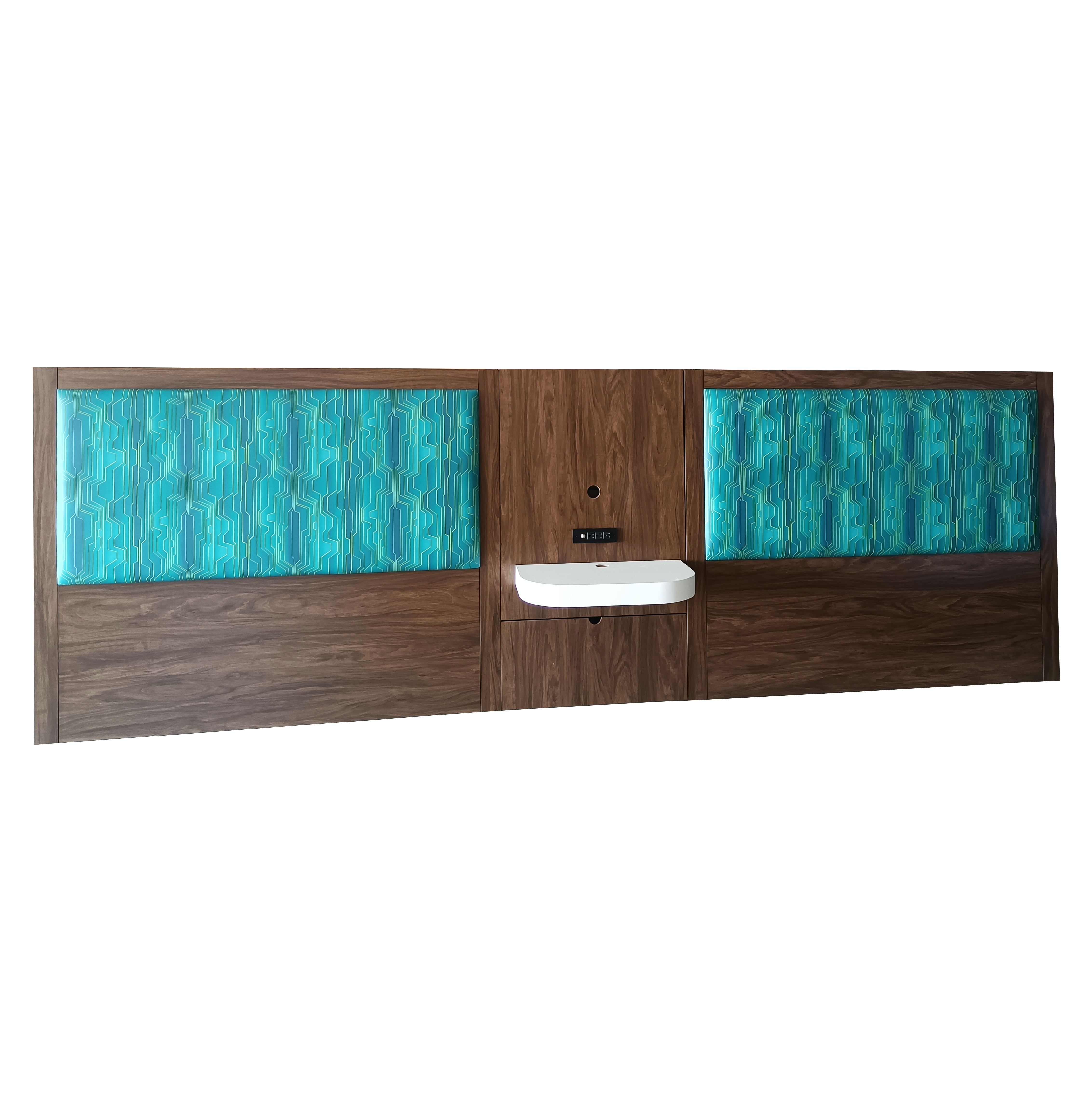 T&ecirc;te de lit queen avec table de chevet