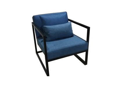 Chaise de canapé de loisirs bleu base en métal